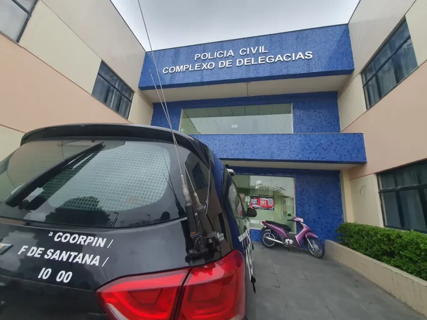 Imagem da frente do complexo de polícia, da polícia civil